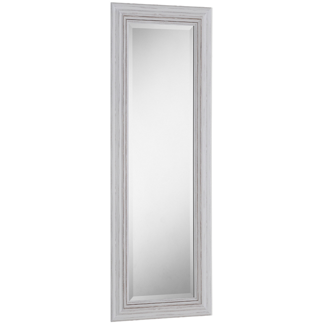 Yearn Distressed White Bevelled Dressing Mirror 128.5 x 44.5cm - image 1