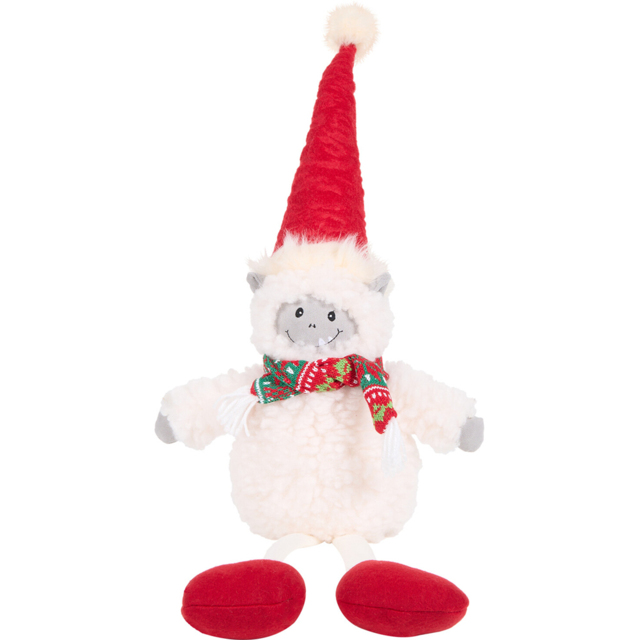 Santa's Chalet Red and White Shelf Sitting Yeti Christmas Decoration 75cm - image 1