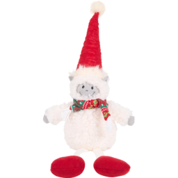 Santa's Chalet Red and White Shelf Sitting Yeti Christmas Decoration 75cm - thumbnail 1