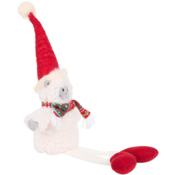 Santa's Chalet Red and White Shelf Sitting Yeti Christmas Decoration 75cm - thumbnail 2