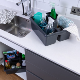 2 x Wham Casa Kitchen Plastic Large 2 Section Tidy /Caddy Organiser 2 Pack - thumbnail 2