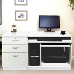 R White Cabinets SET-06-IN-WH 3 Drawer Computer Desk White - thumbnail 1