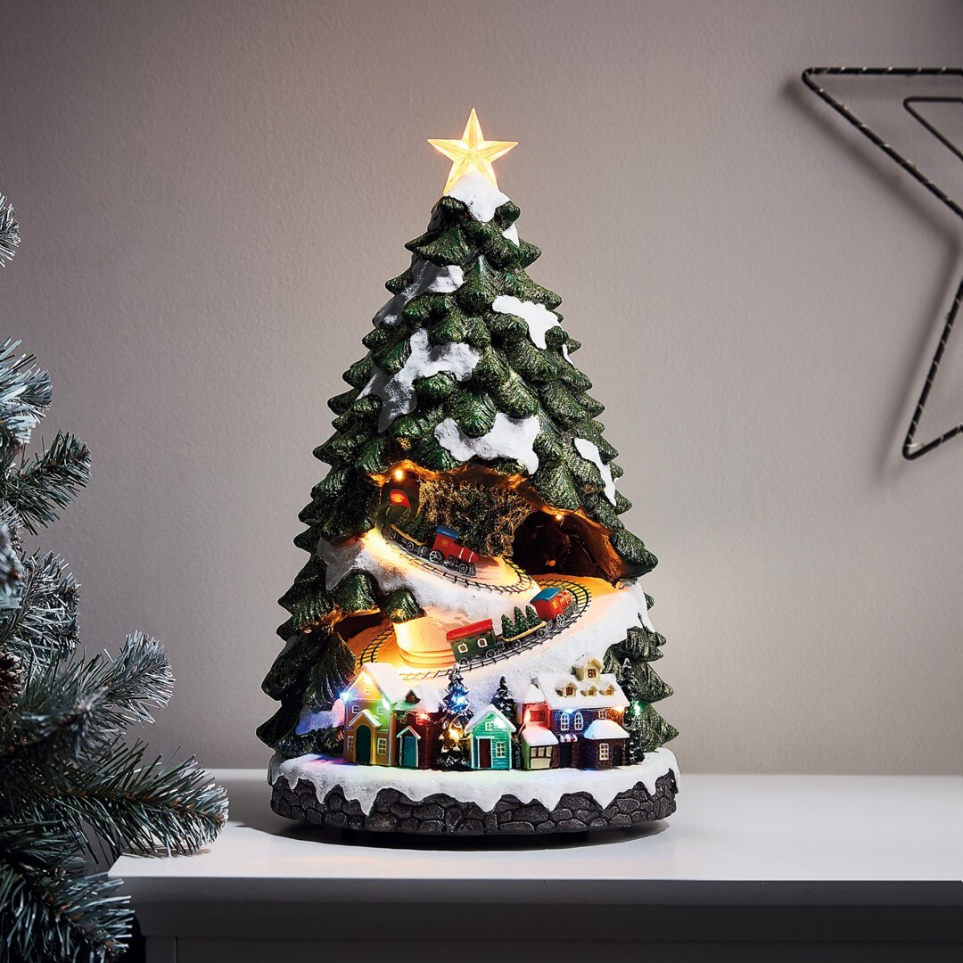 Christmas Tree Train Set – Battery Operated With Lights & Music – Santa Theme Party Decor-658604