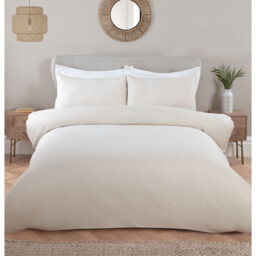 My Home Malvern Natural King Size Waffle Duvet Set - thumbnail 1