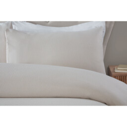 My Home Malvern Natural King Size Waffle Duvet Set - thumbnail 3