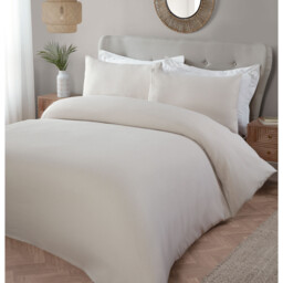 My Home Malvern Natural King Size Waffle Duvet Set - thumbnail 2