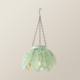ValueLights Artichoke Sage Green Solar Powered LED Hanging Outdoor Lantern Light - thumbnail 4