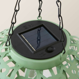 ValueLights Artichoke Sage Green Solar Powered LED Hanging Outdoor Lantern Light - thumbnail 3
