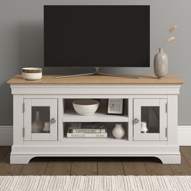 Seconique Bordeaux Ivory and Oak Small TV Stand - image 1