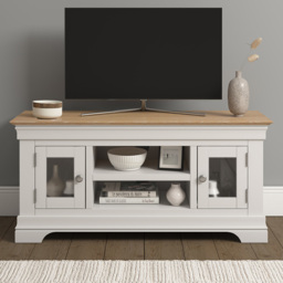 Seconique Bordeaux Ivory and Oak Small TV Stand
