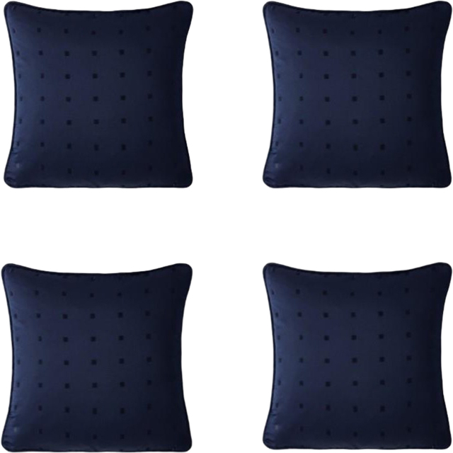 Alan Symonds Navy Dobby Square Cushion with Polyester Filled Pad 45 x 45cm 4 Pack