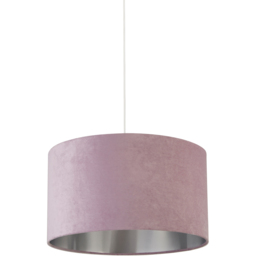 Lighting Collection Lilac Silver Inner Velvet Drum Shade 50cm