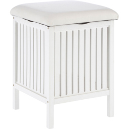 Premier Housewares Salon White Bathroom Storage Stool - thumbnail 2