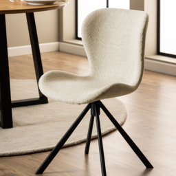 Florence Batilda Set of 2 Cream Swivel Dining Chair