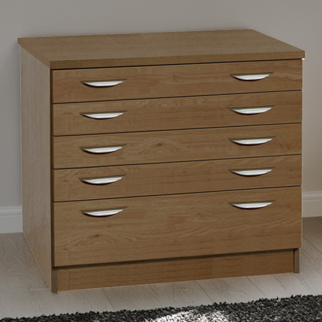 R White Cabinets Brown 5 Drawer Chest of Drawers - image 1