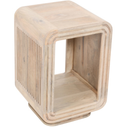 Brooklyn Hudson Single Shelf Carved Mango Wood Side Table - thumbnail 2