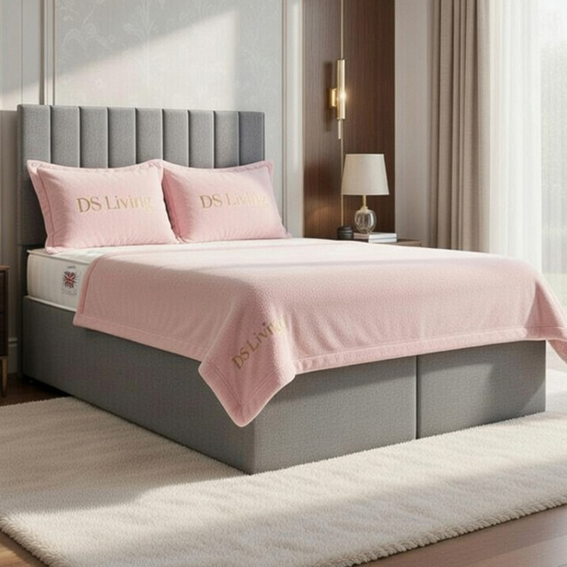 DS Living Aria Silver King Size Plush Ottoman Bed - image 1