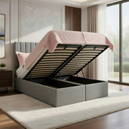 DS Living Aria Silver King Size Plush Ottoman Bed - thumbnail 2