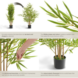 tectake Artificial Bamboo Plant in Pot 120cm - thumbnail 4