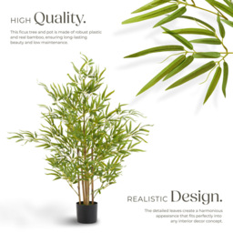 tectake Artificial Bamboo Plant in Pot 120cm - thumbnail 3