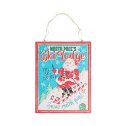 Single Santa's Chalet Multicolour Retro Santa Christmas Hanging Wall Art in Assorted styles - thumbnail 1