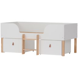 Noa and Nani Arvid Shorty Classic White Low Mid Sleeper Bed with Storage - thumbnail 2