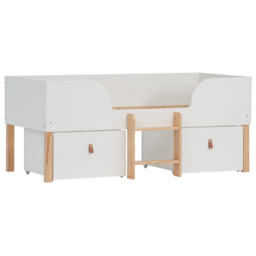 Noa and Nani Arvid Shorty Classic White Low Mid Sleeper Bed with Storage - thumbnail 3