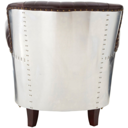 Premier Housewares Victor Brown Leather Armchair - thumbnail 4