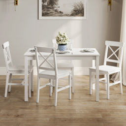 Crawford 4 Seater Dining Set White