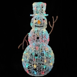 Acrylic LED Snowman Multicolour 3D Outdoor Christmas Light Decoration - 77cm - thumbnail 1