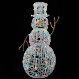 Acrylic LED Snowman Multicolour 3D Outdoor Christmas Light Decoration - 77cm - thumbnail 3