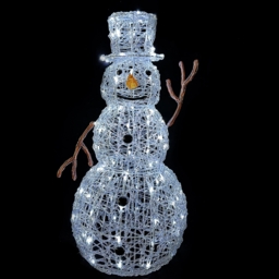 Acrylic LED Snowman Multicolour 3D Outdoor Christmas Light Decoration - 77cm - thumbnail 2