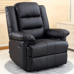 Furniture Online Loxley Bonded Leather Black Manual Recliner Armchair