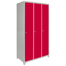 MonsterShop 3 Door Red Wide Metal Storage Locker - thumbnail 2