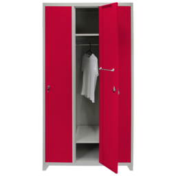 MonsterShop 3 Door Red Wide Metal Storage Locker - thumbnail 4