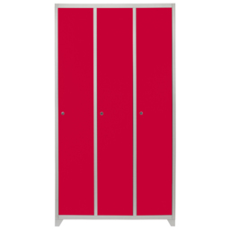 MonsterShop 3 Door Red Wide Metal Storage Locker - thumbnail 3