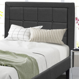Brooklyn Single Dark Grey Buttoned Headboard Bed Frame - thumbnail 2