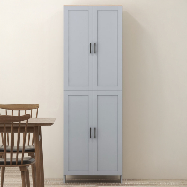 Portland Grey 4 Door Freestanding Kitchen Storage Cabinet - image 1