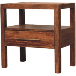 Artisan Furniture Saffron Honey Caramel Single Drawer Single Shelf Rattan Nightstand - thumbnail 3