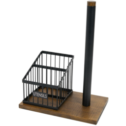 2-in-1 Kitchen Roll and Utensil Holder Black - thumbnail 4