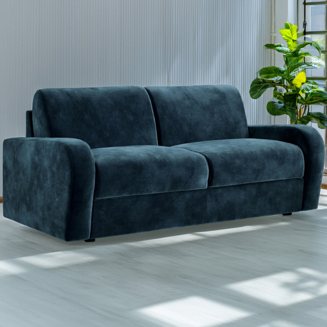Jay-Be Deco 3 Seater Luxe Velvet Airforce Sofa Bed with e-Sprung Mattress - image 1
