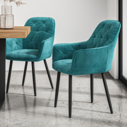Furniture Online Anika Modern Blue Velvet Padded Seat Dining Chair Set of 2