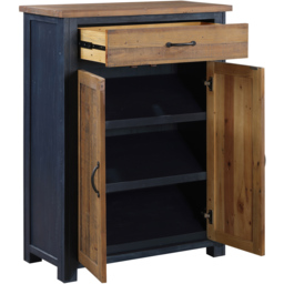 Baumhaus Splash of Blue Single Drawer 2 Door Shoe Storage Cabinet - thumbnail 3
