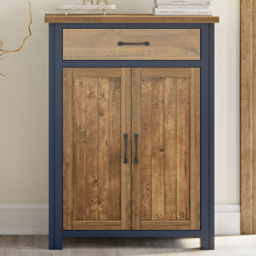 Baumhaus Splash of Blue Single Drawer 2 Door Shoe Storage Cabinet - thumbnail 1