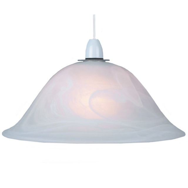 Happy Homewares White Alabaster Glass Easy Fit Ceiling Pendant Shade - image 1