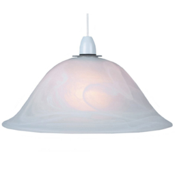 Happy Homewares White Alabaster Glass Easy Fit Ceiling Pendant Shade