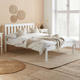 Denver Double White Wooden Bed - thumbnail 1