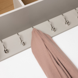 Charles Bentley Charnwood Grey Floating Storage Shelf with Hooks - thumbnail 4