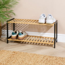 2 Tier Bamboo Shoe Rack - thumbnail 2