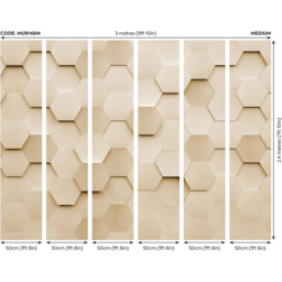 Origin Murals Metal Hexagons Gold Wall Mural - thumbnail 3